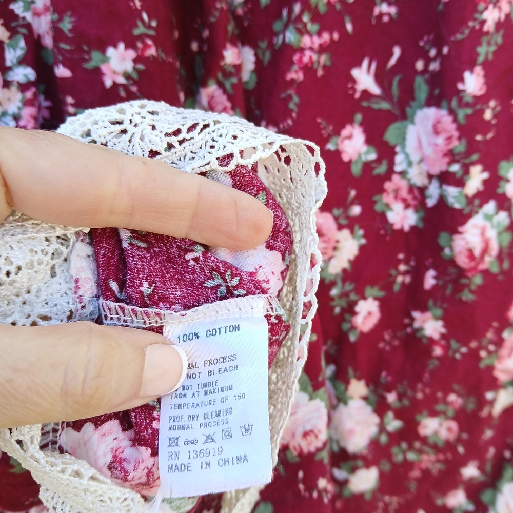 Trish Scully Floral Cottage Core Dress Hi-Low Size 10 - Picture 7 of 8